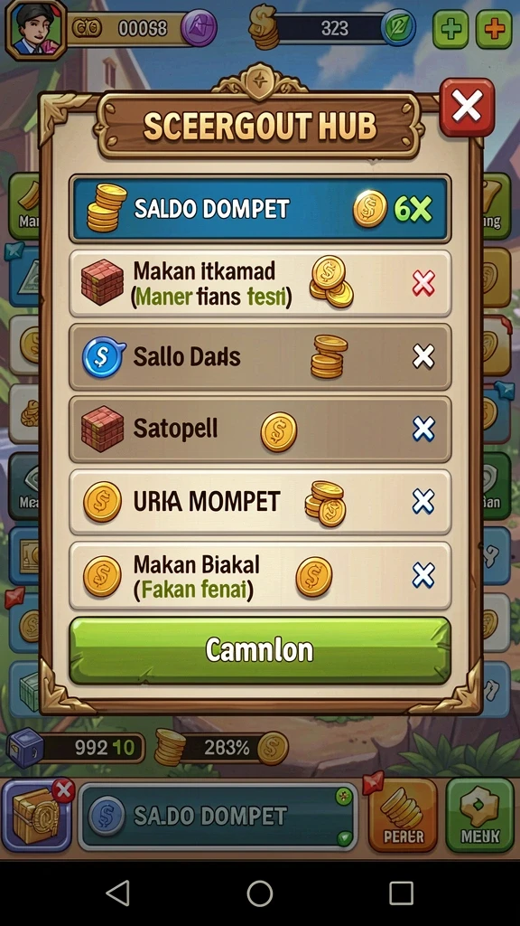 Menu pilihan permainan togel yang beragam.