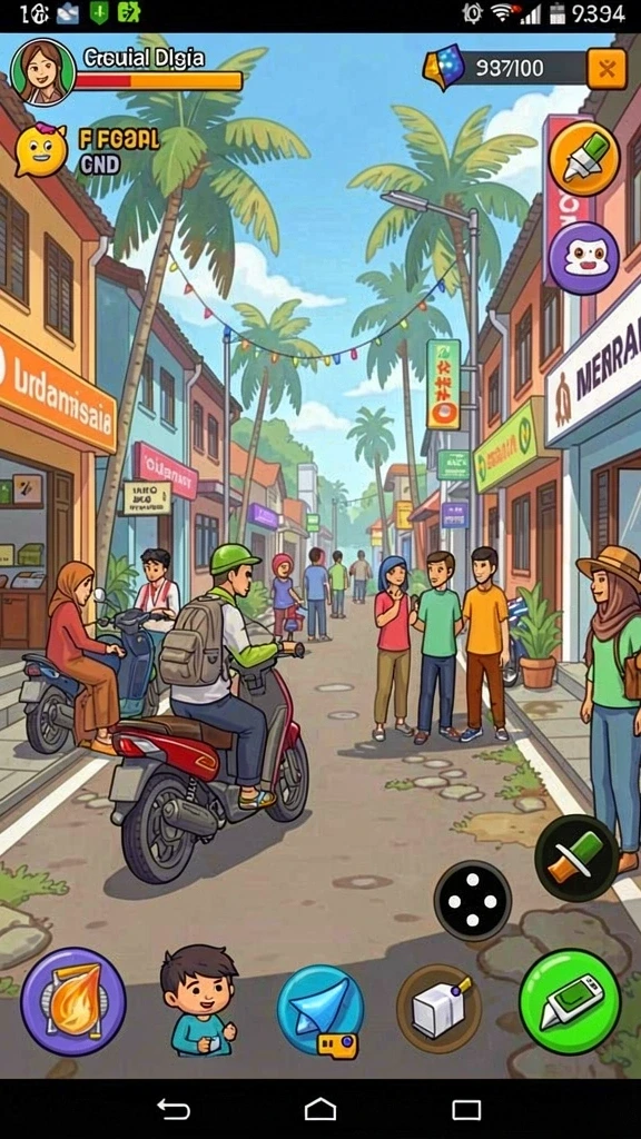 Interaksi sosial antar pemain di fitur chat.