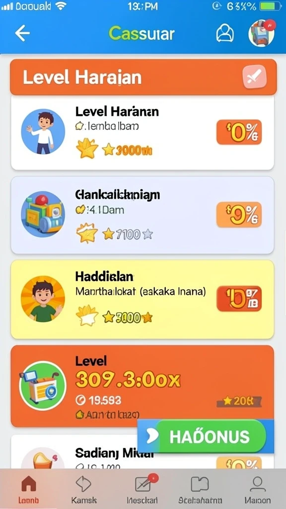 Karakter unik dengan kemampuan spesial di setiap level.