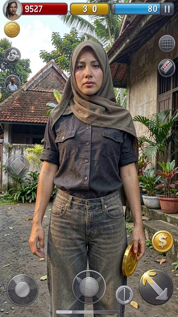 Tangkapan layar yang menunjukkan karakter utama dalam pertempuran.