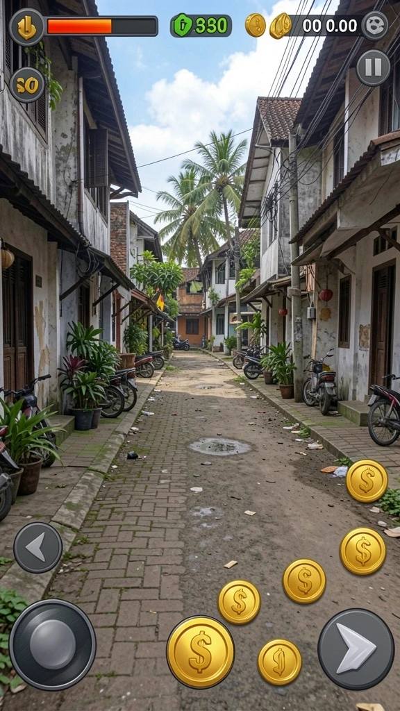 Tangkapan layar grafis yang memukau dan penuh warna.