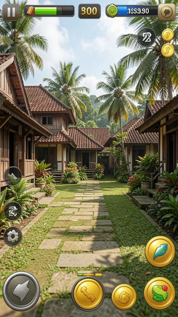 Tangkapan layar menyoroti pemandangan lingkungan permainan.