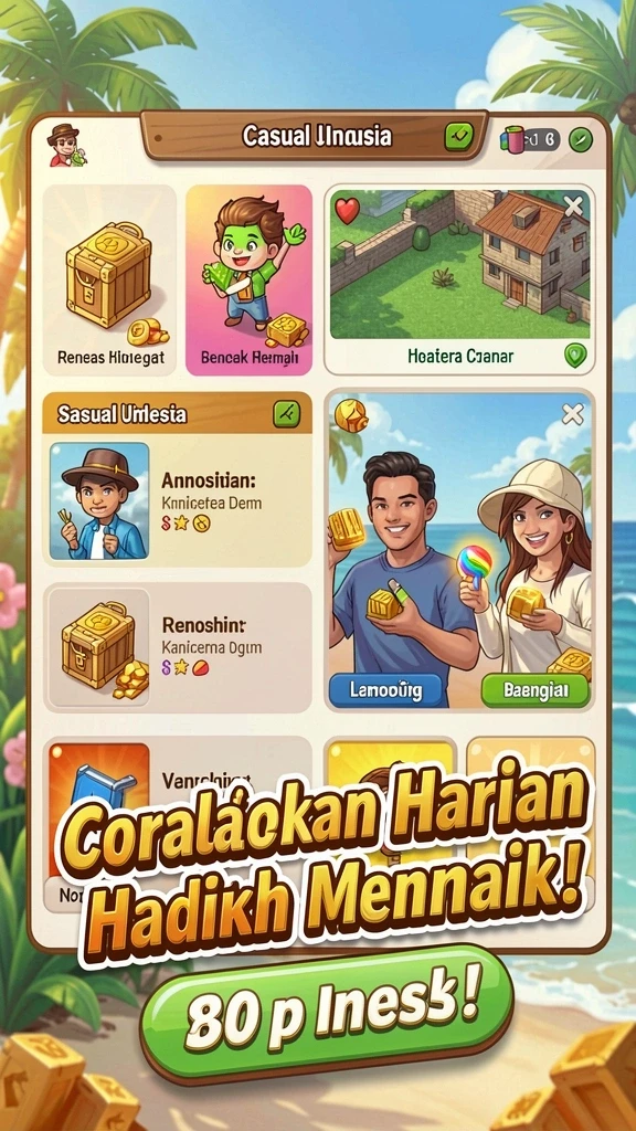 Tampilan utama yang menarik dan mudah dinavigasi.